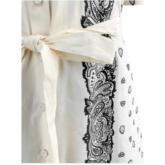 Chloé Bandana Printed Balloon-Sleeved Shirt Dress Sz FR 40/ US 8 NWOT - Picture 7 of 11